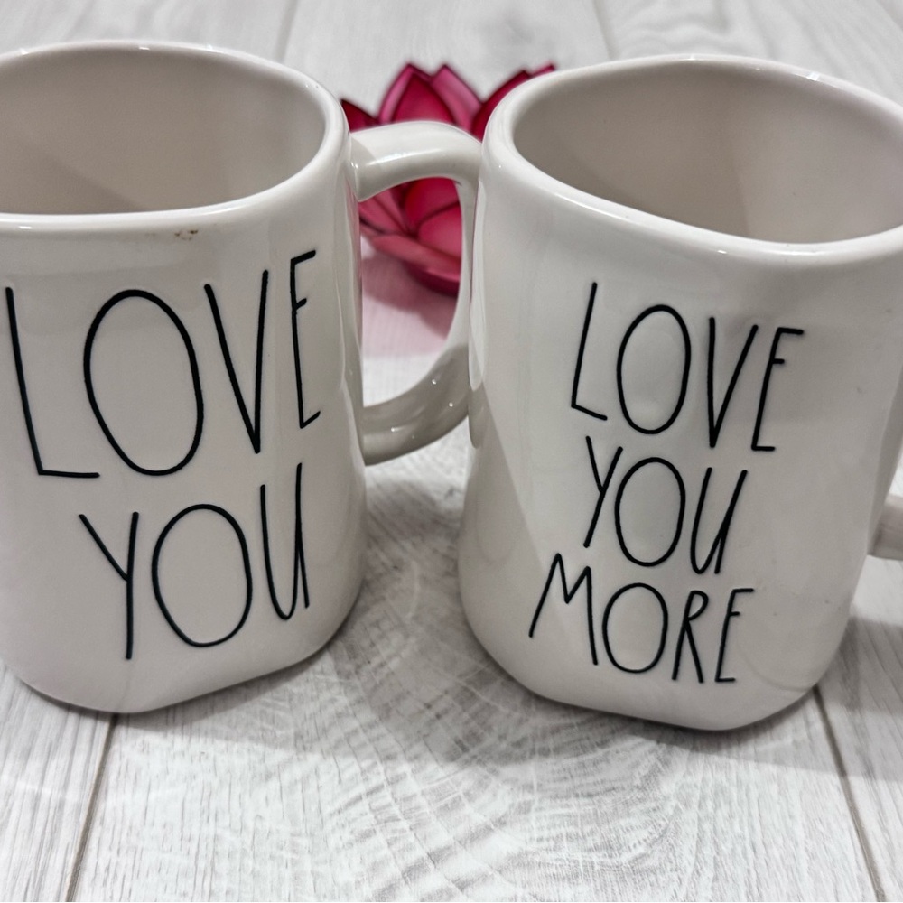 Rae Dunn - 𝐋𝐨𝐯𝐞 𝐘𝐨𝐮 & 𝐋𝐨𝐯𝐞 𝐘𝐨𝐮 𝐌𝐨𝐫𝐞 Ceramic Mugs - Set